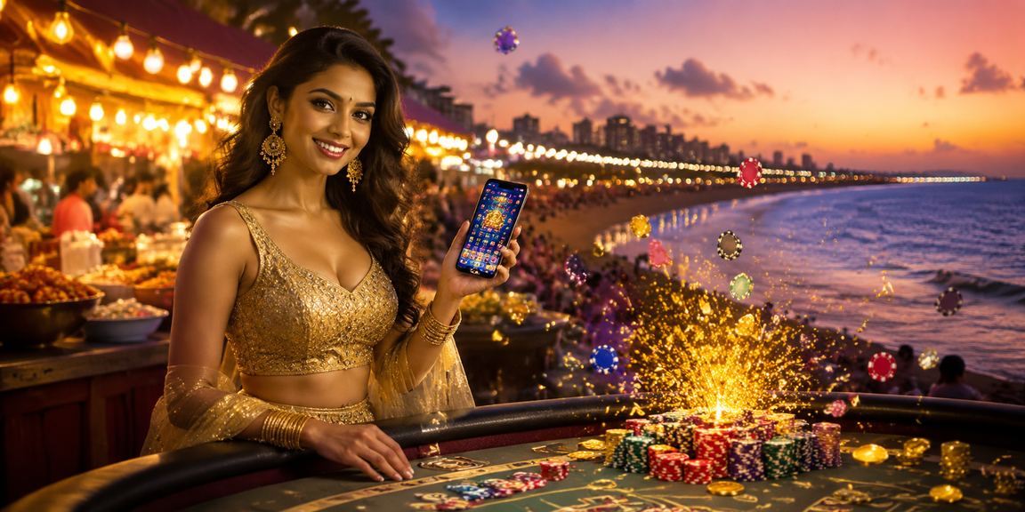 Live casino scene with players in traditional lehenga attire in Chennai