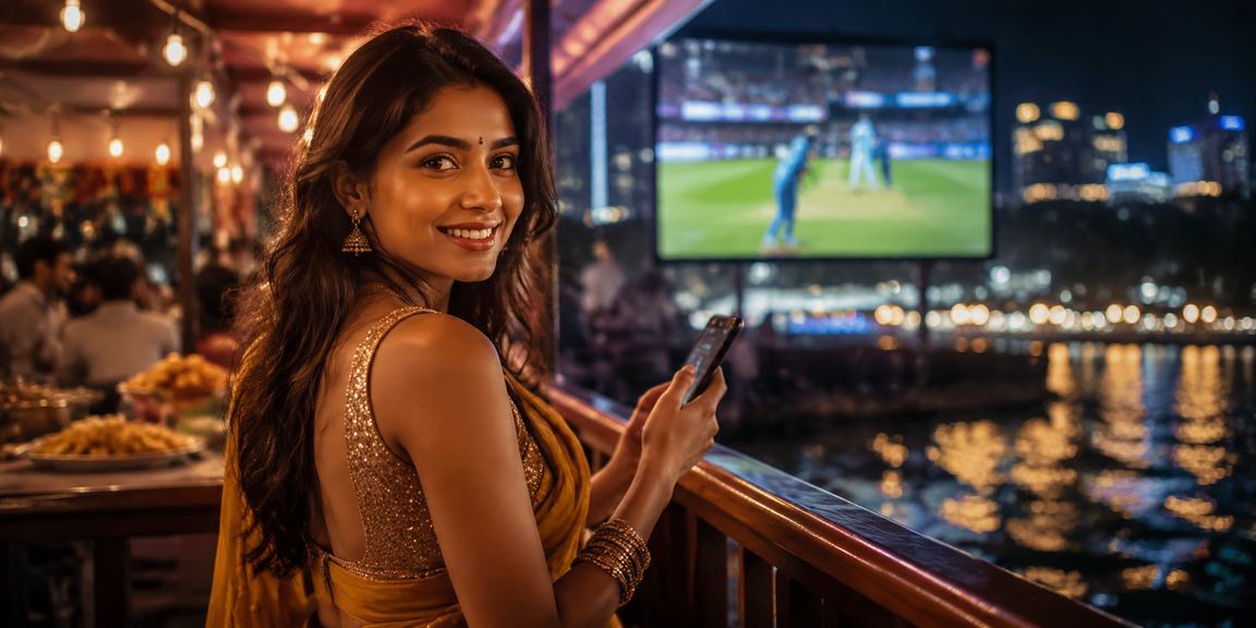Lively cricket betting scene in Indian night market